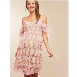 Motherhood Maternity Pink Lace Dress